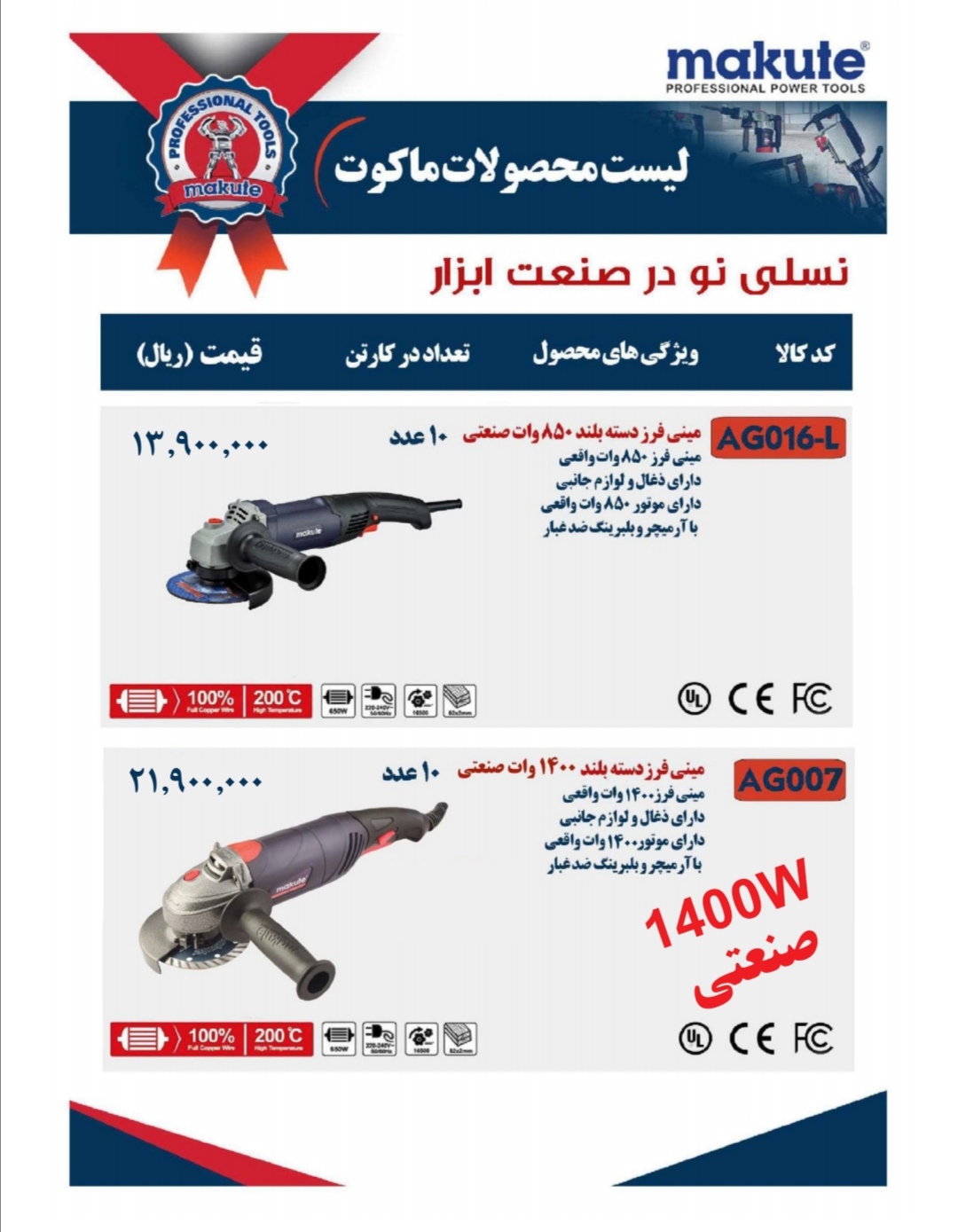 مینی فرز های دسته بلند صنعتی makute