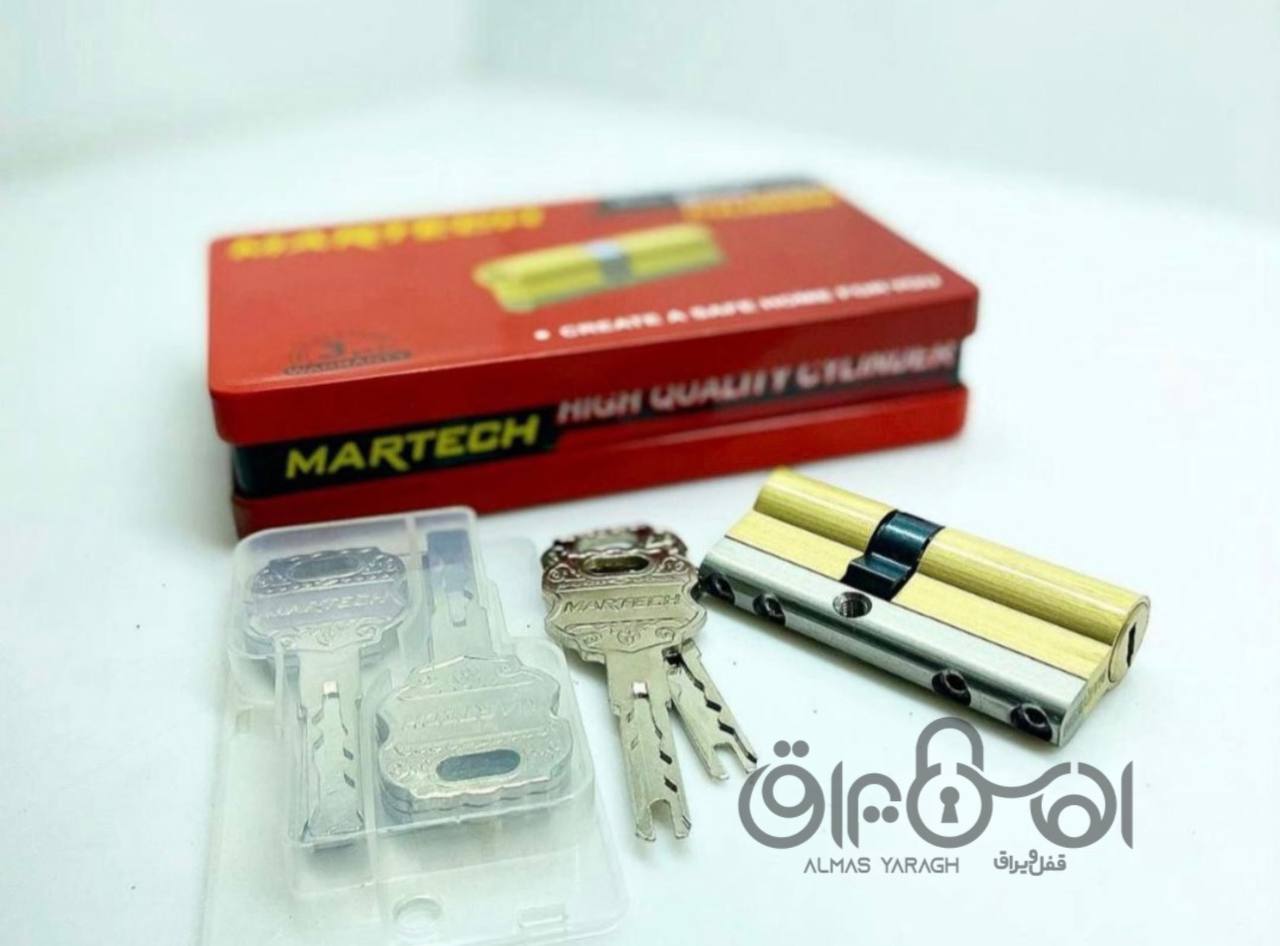 ⭐️سیلندر ۷ برنجی تسمه فولادی مارتک⭐️ تسمه فولادی آلن خور ۷ کلید ،۲کلید کارگری جعبه فلزی تعداد در کار