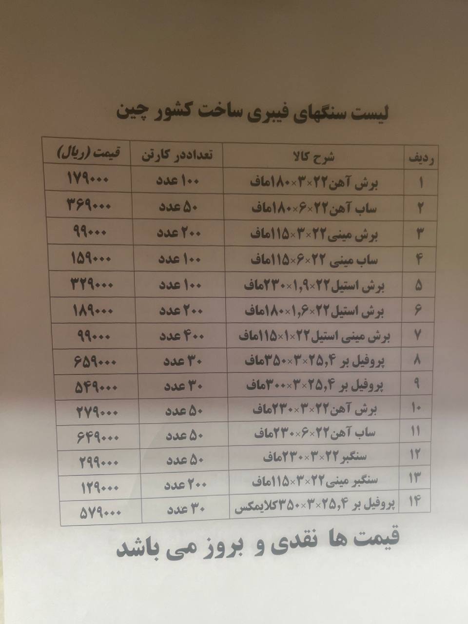  لیست جدید ماف 