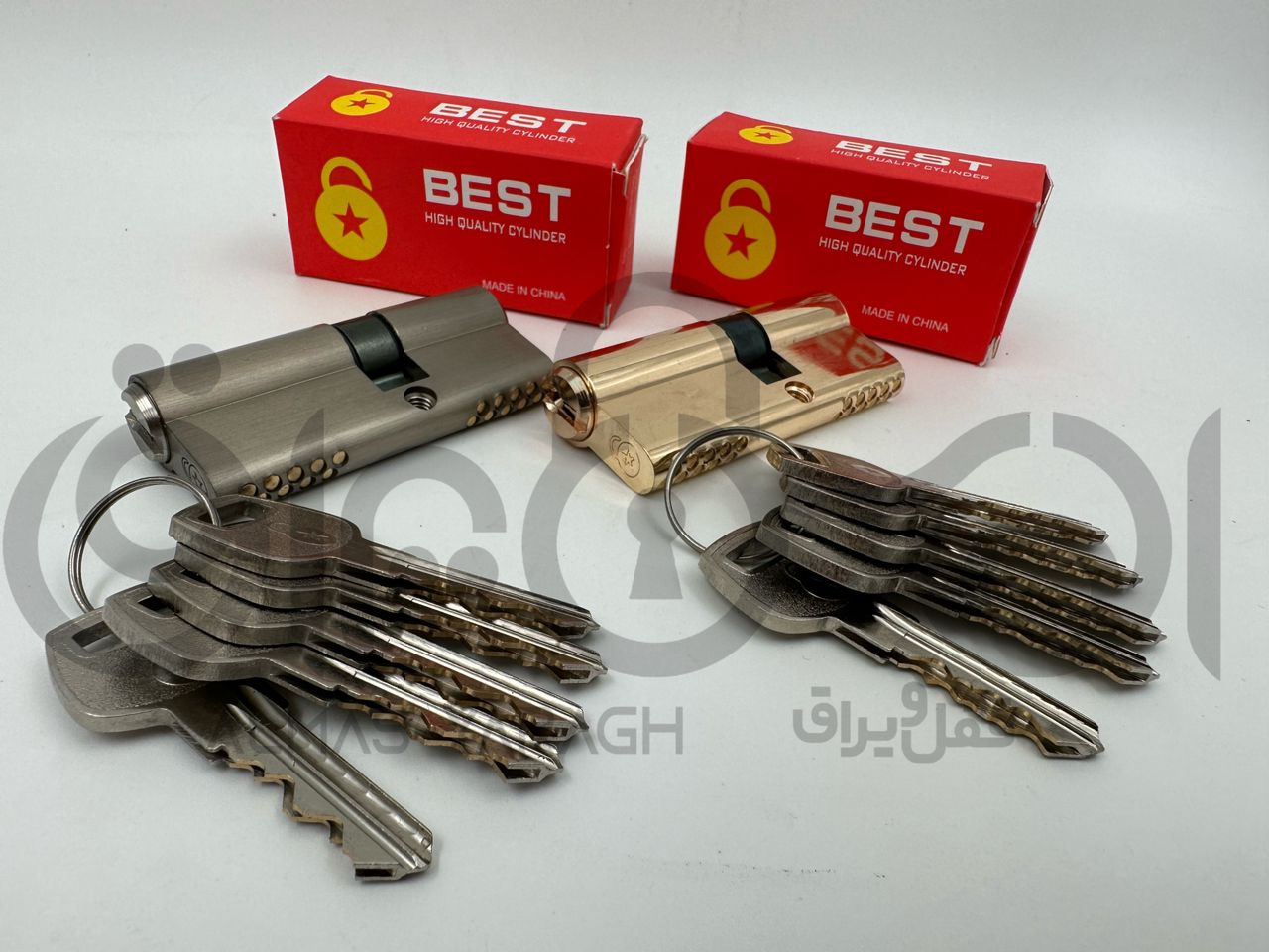 ⭐️سیلندر دوشیار بِست⭐️ پنج کلید دوشیار برنجی بچه توپی برنج دو رنگ ساتن و طلایی کیفیت عالی با ضمانت ک