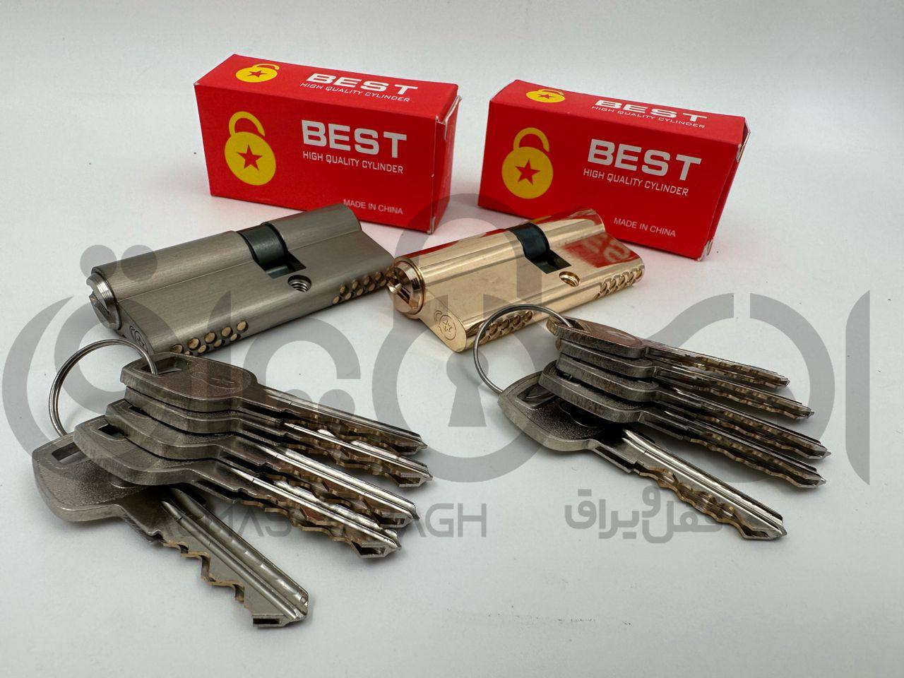 ⭐️سیلندر دوشیار بِست⭐️ پنج کلید دوشیار برنجی بچه توپی برنج دو رنگ ساتن و طلایی کیفیت عالی با ضمانت ک