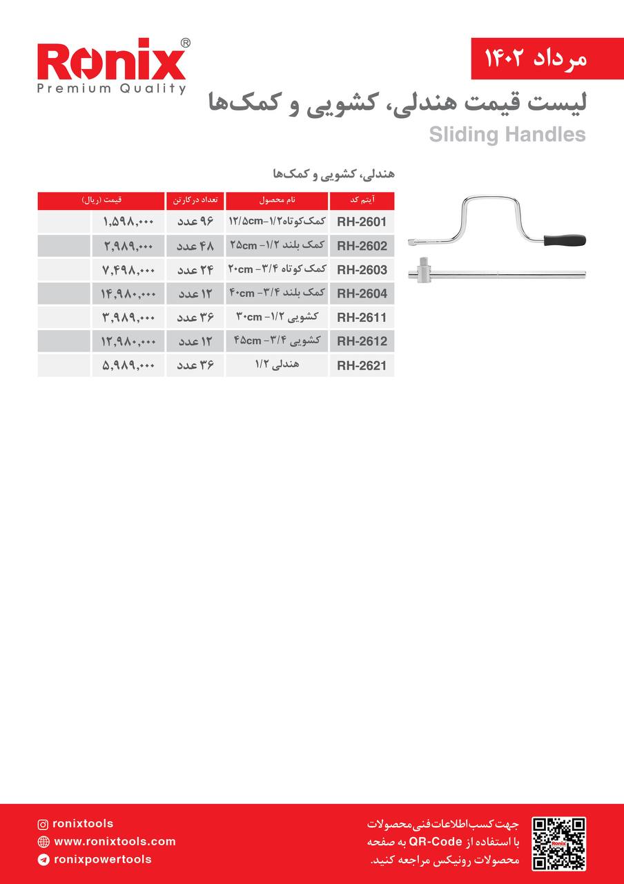 لیست قیمت مرداد ماه ۱۴۰2 رونیکس 