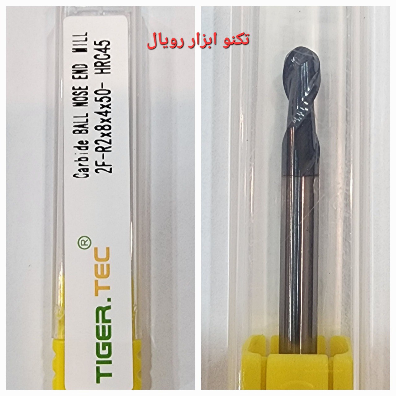 فرز انگشتی تمام الماس با سختی hrc45,55 برند تایگرتک با کیفیت عالی و قیمت مناسب در مدل های تخت ، بال 