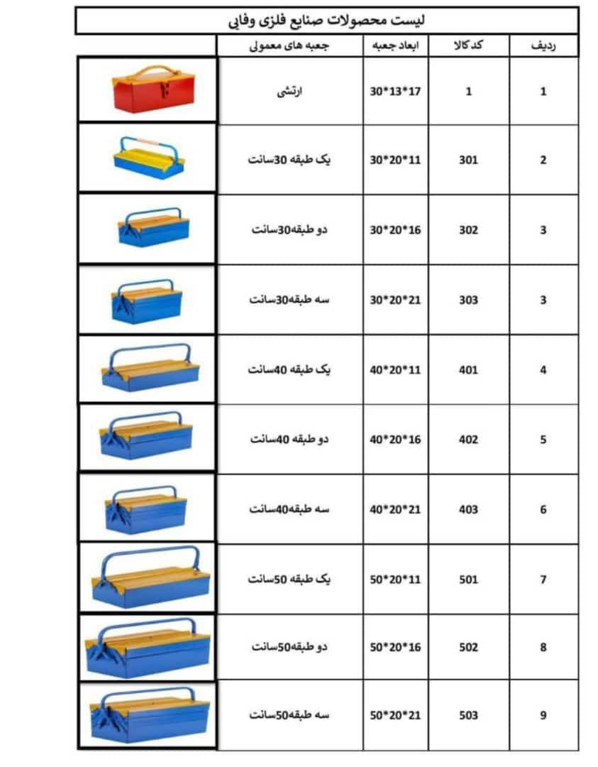  جعبه ابزار وفایی ( فلزی ) 