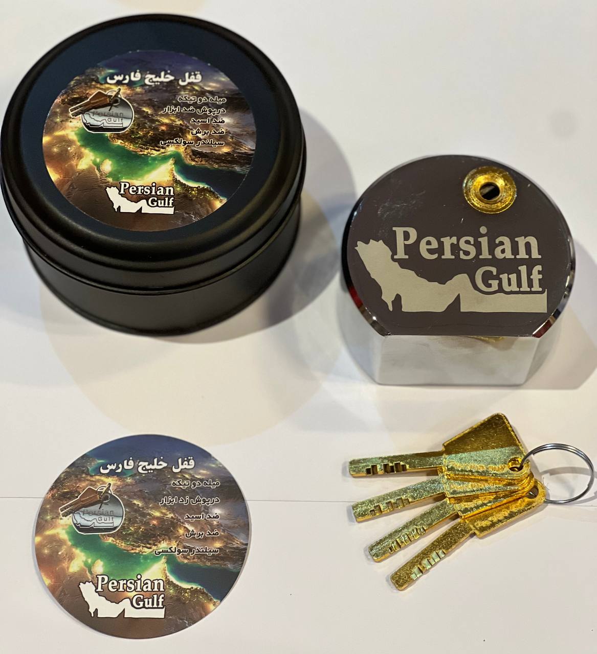 قفل ۹۰ پشت بسته خلیج فارسضد اسید ضد دریلضد ضربهدارای امنیت بسیار بسیار بالا کارتن ۱۲ عددی 