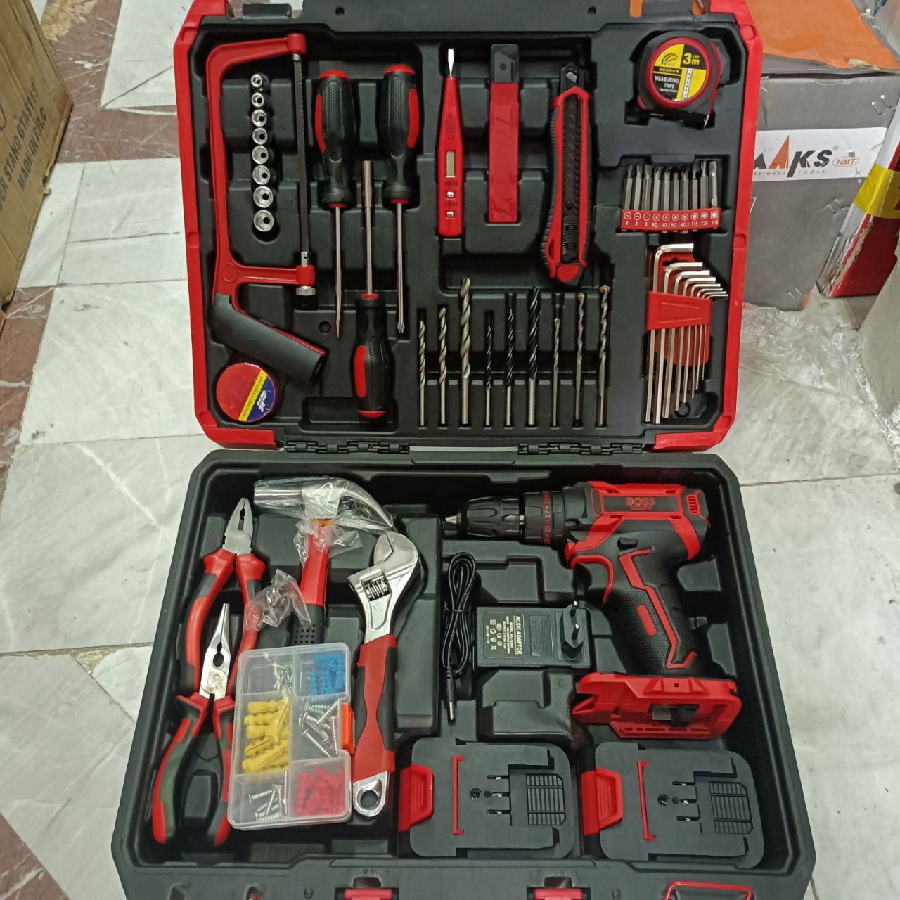 کیت کامل دریل شارژی صنعتی باس