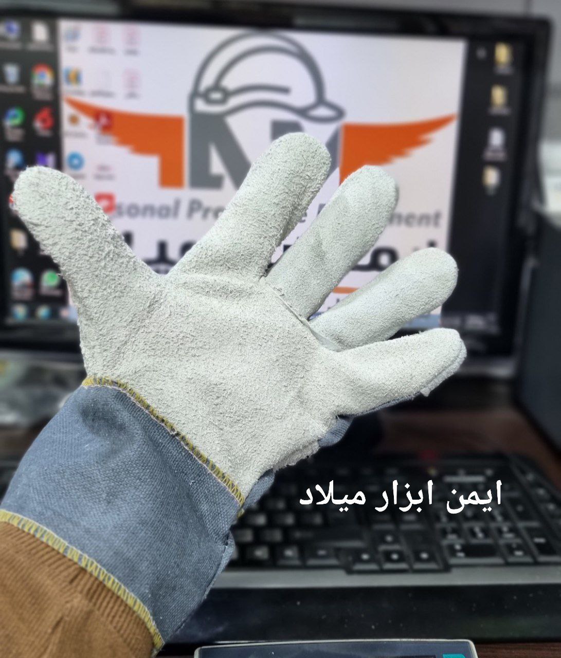 دستکش کف چرم مهندسی