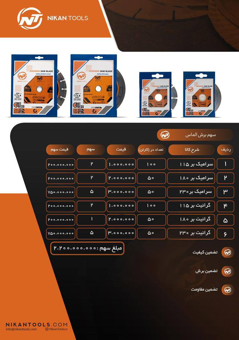 فروش ويژه ديسك برش الماسNT تنها وارد كننده برند NT در ايران سراميك , گرانيت ,پرسلان بر و چوب برNT كي