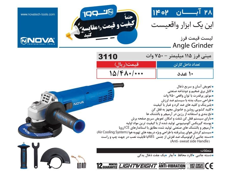 مینی فرز 115 میلیمتر نووا
