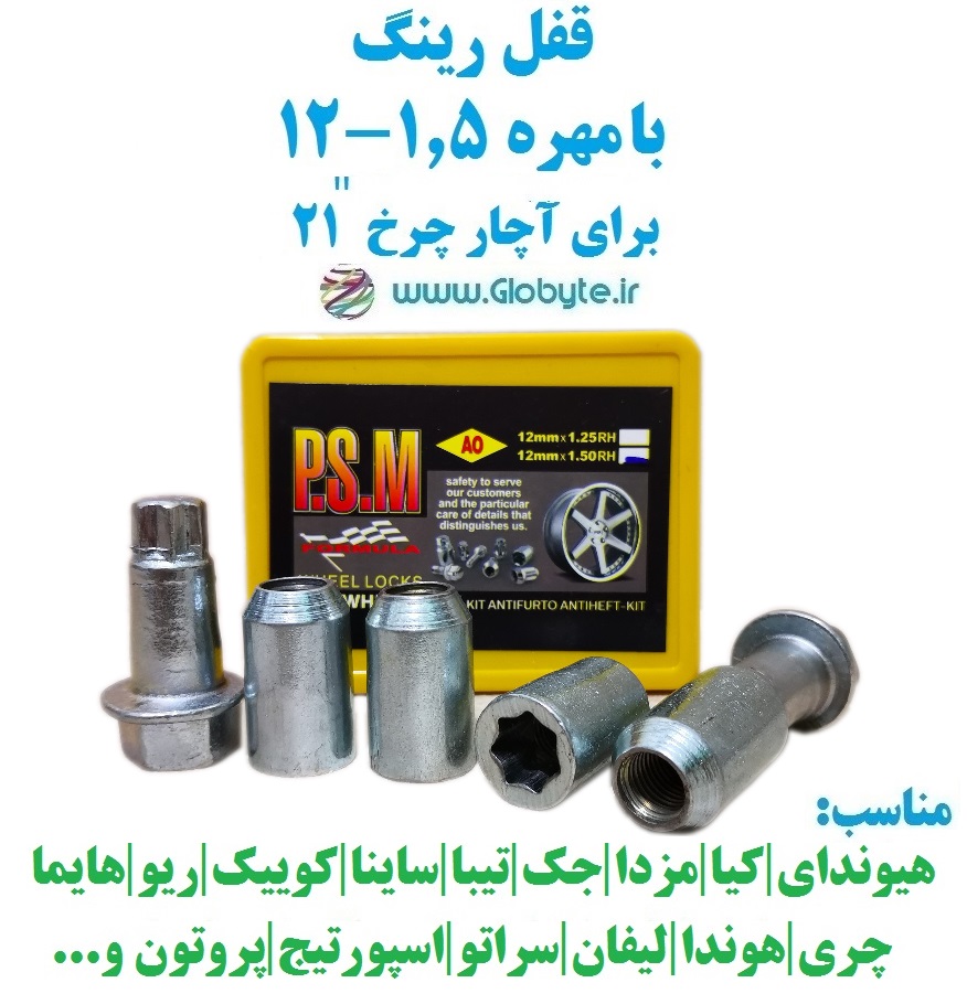 قفل رینگ بامهره ۱.۵-۱۲ برای آچار چرخ ۲۱ پی اس ام