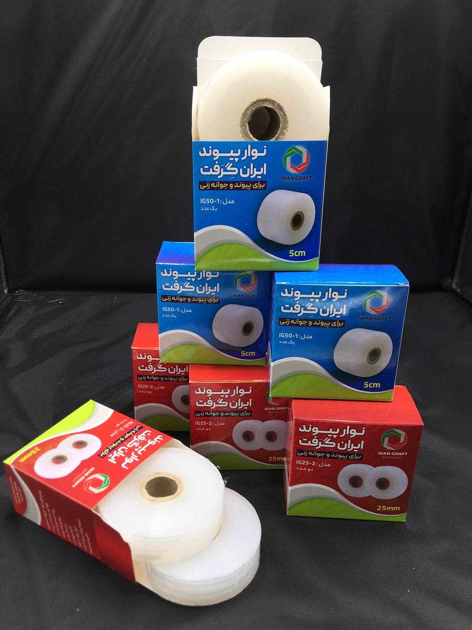 نوار پیوند با کیفیت ایران گِرفت ( ساخت ایران ) در سایز ۵ و ۲/۵ سانتی به طول ۲۵۰ متر آماده توزیع می ب