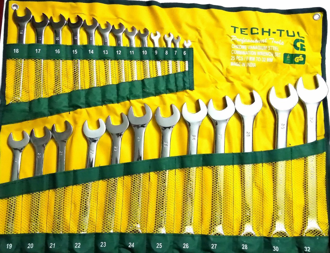 آچار یکسر 25عددی استیل tech_tul