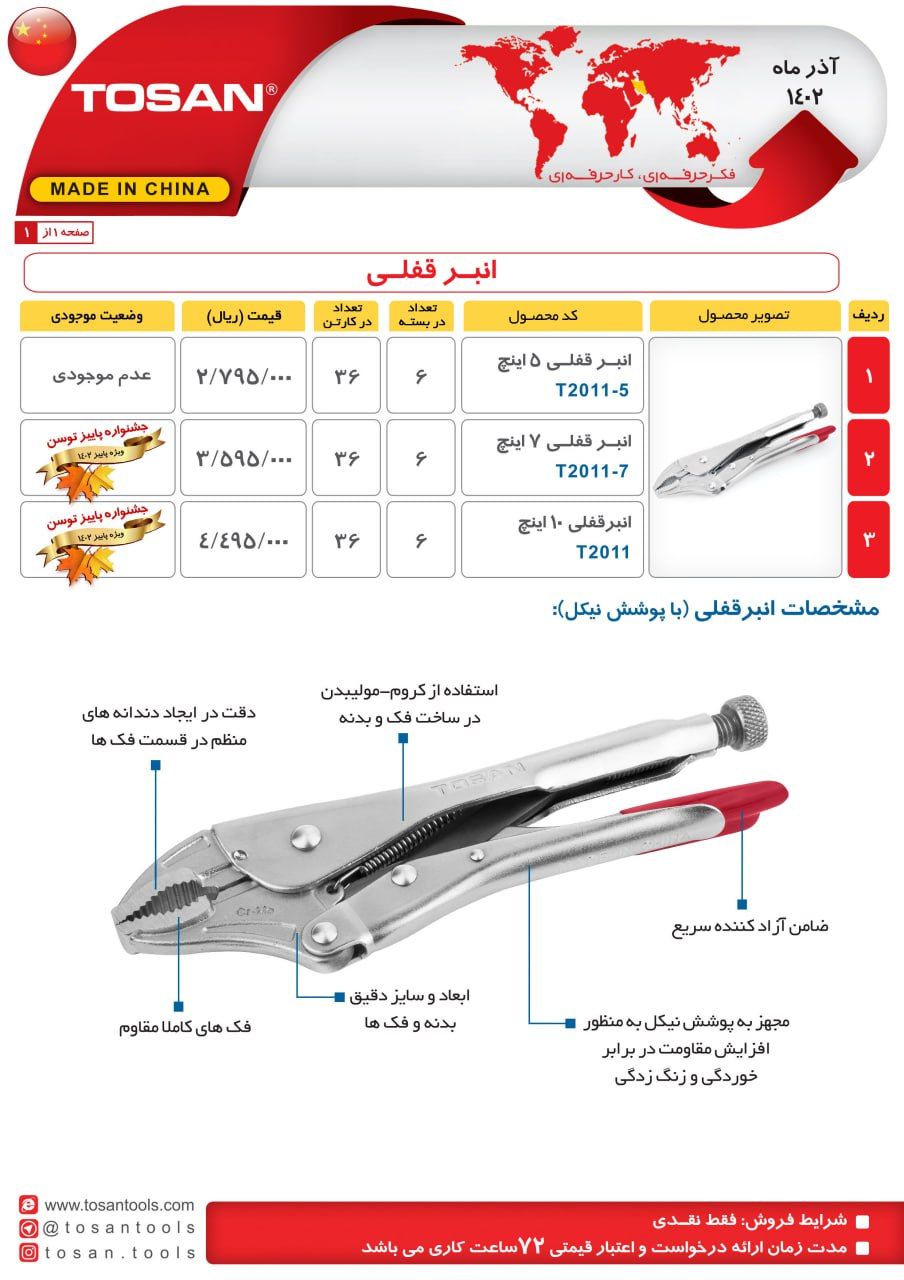 انبر قفلی توسن