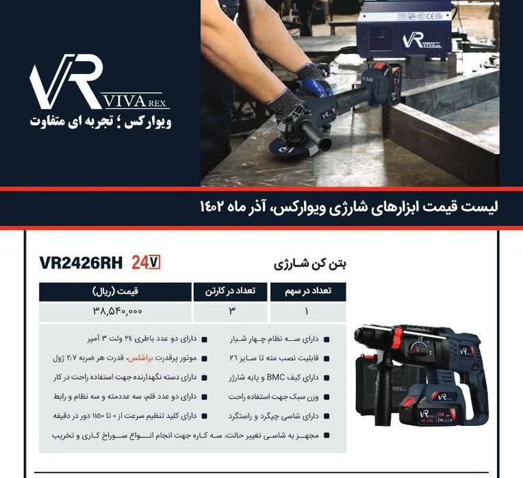 بتن کن شارژی ویوارکس 