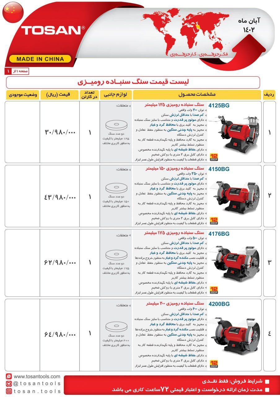 سنگ سنباده رومیزی توسن
