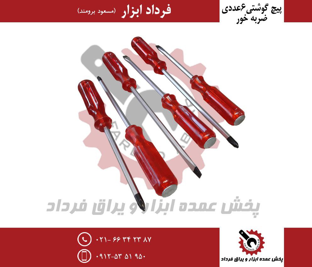 پیچ گوشتی ۶ عددی ضربه خور