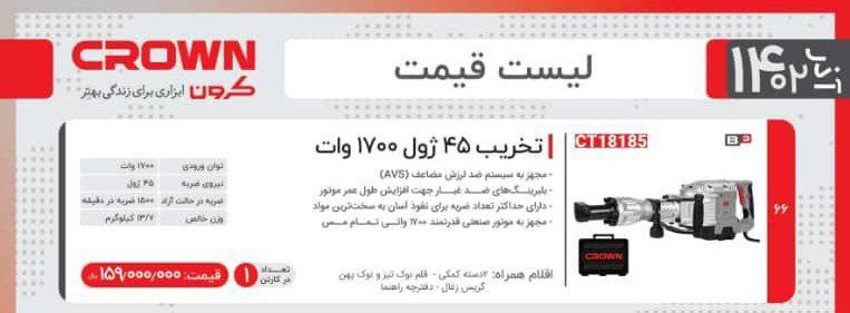 چکش تخریب ۱۷کیلویی ۱۸۱۸۵کرون 
