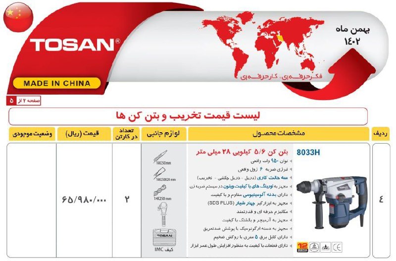 بتن ۶/۵کیلویی توسن ۸۰۳۳ 