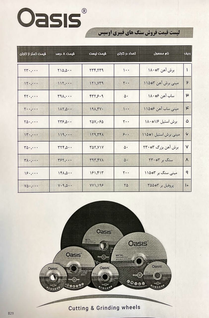 لیس قیمت جدید اوسیس