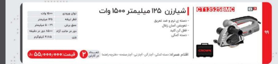 شیارزن دوتیغ   کرون 