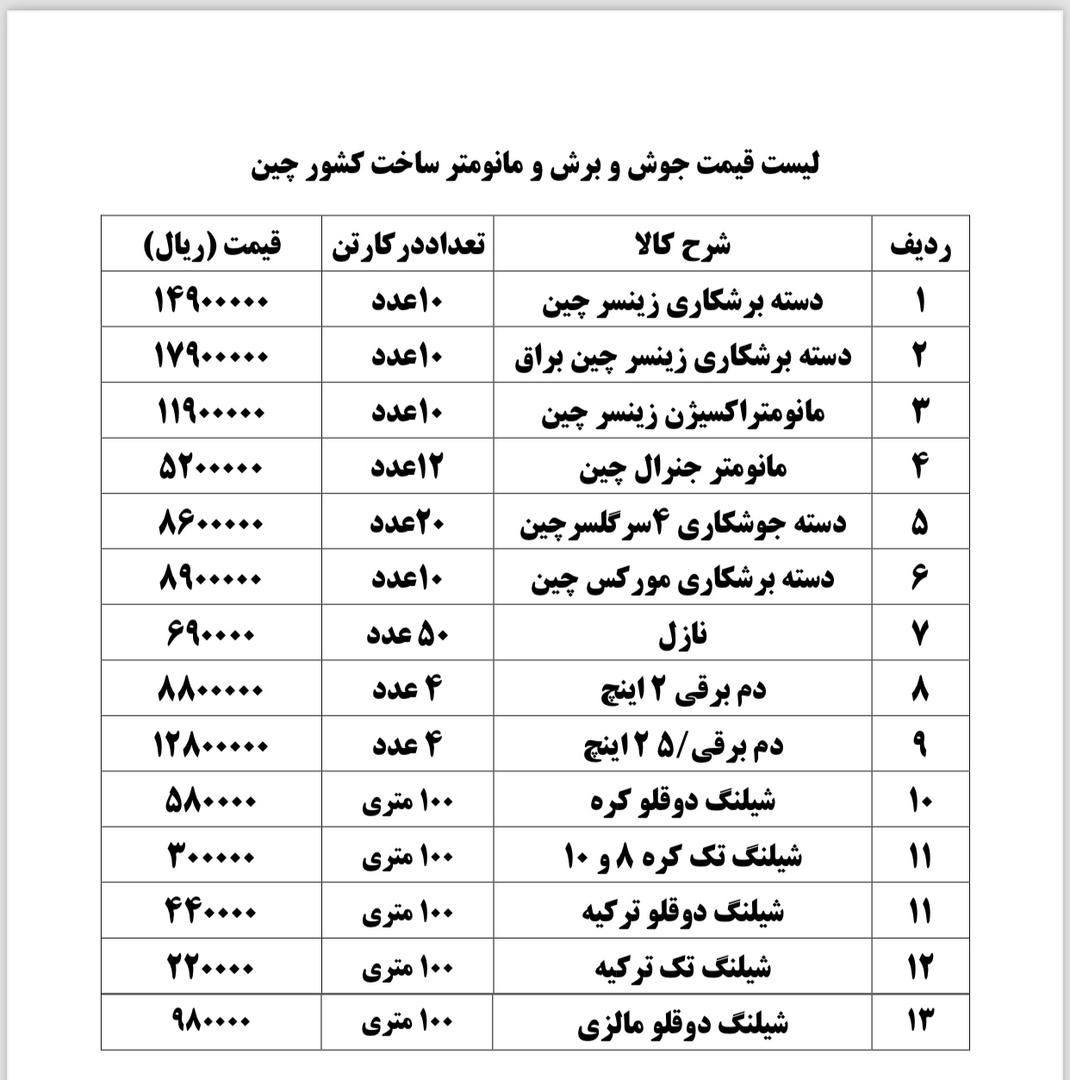 محصولات جوش برش فروش کارتنی