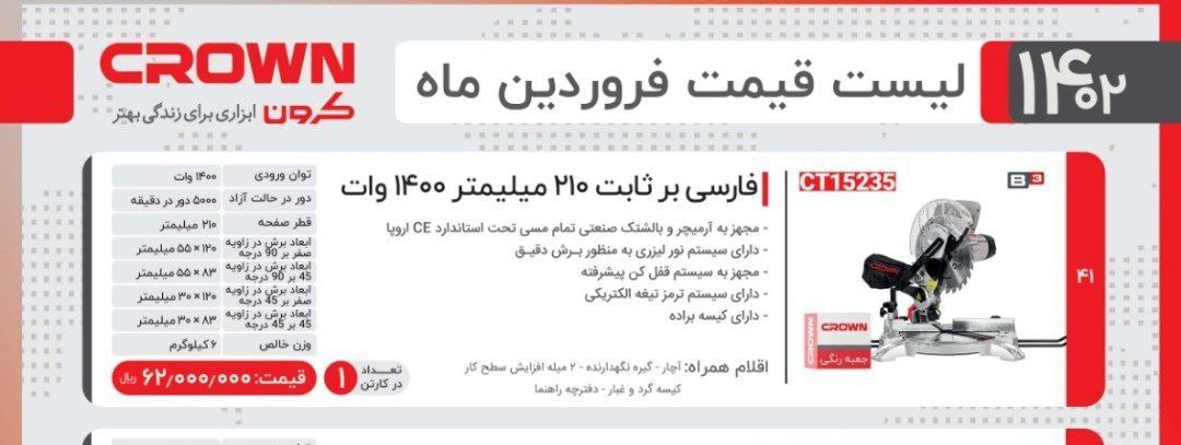 فارسی بر۲۱سانت ثابت کرون 