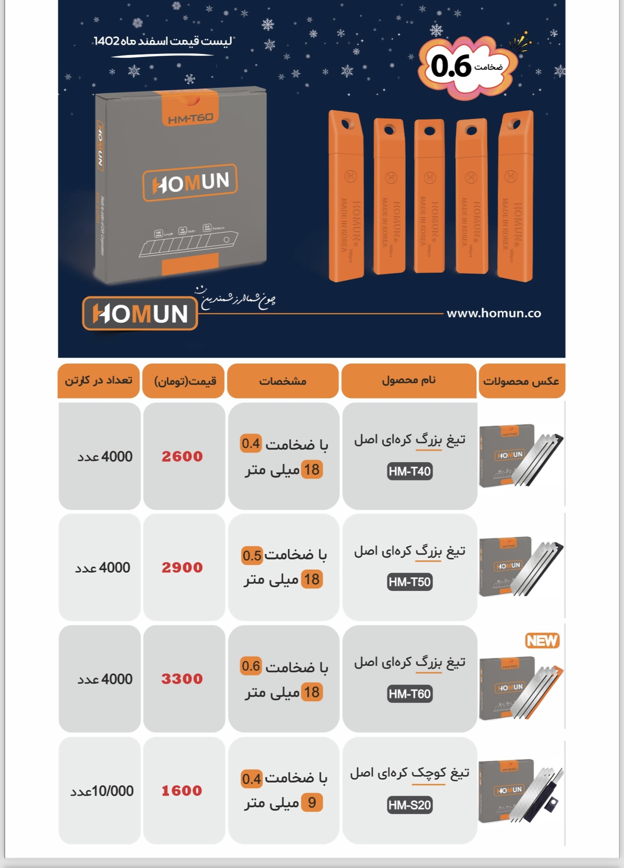 تیغ کاتر اصل کره جنوبی هومان