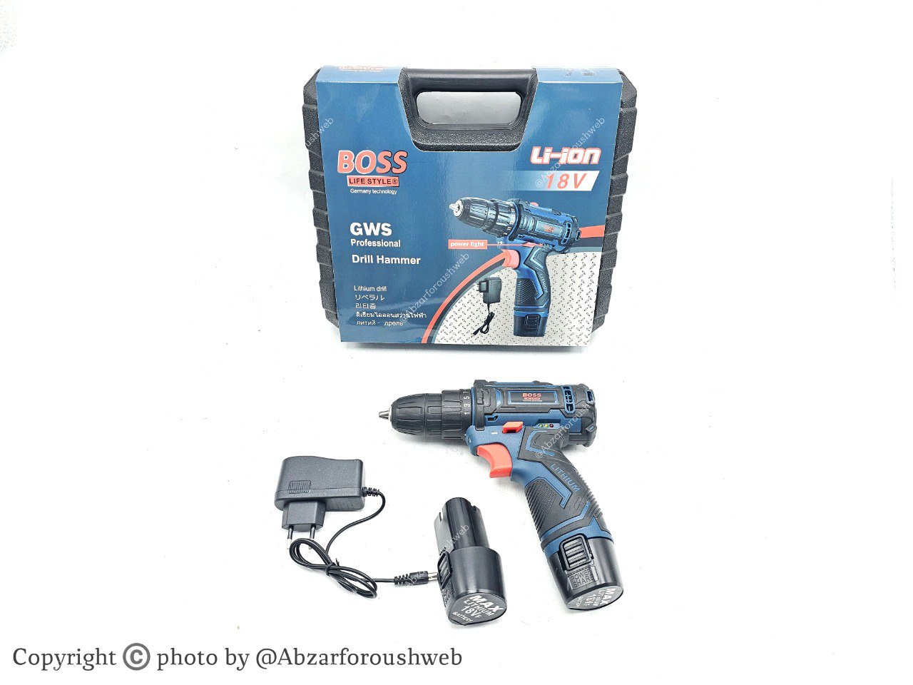 ⭐️ مجموعه دریل شارژی ۱۸ ولت نشانگردار با لوازم باس