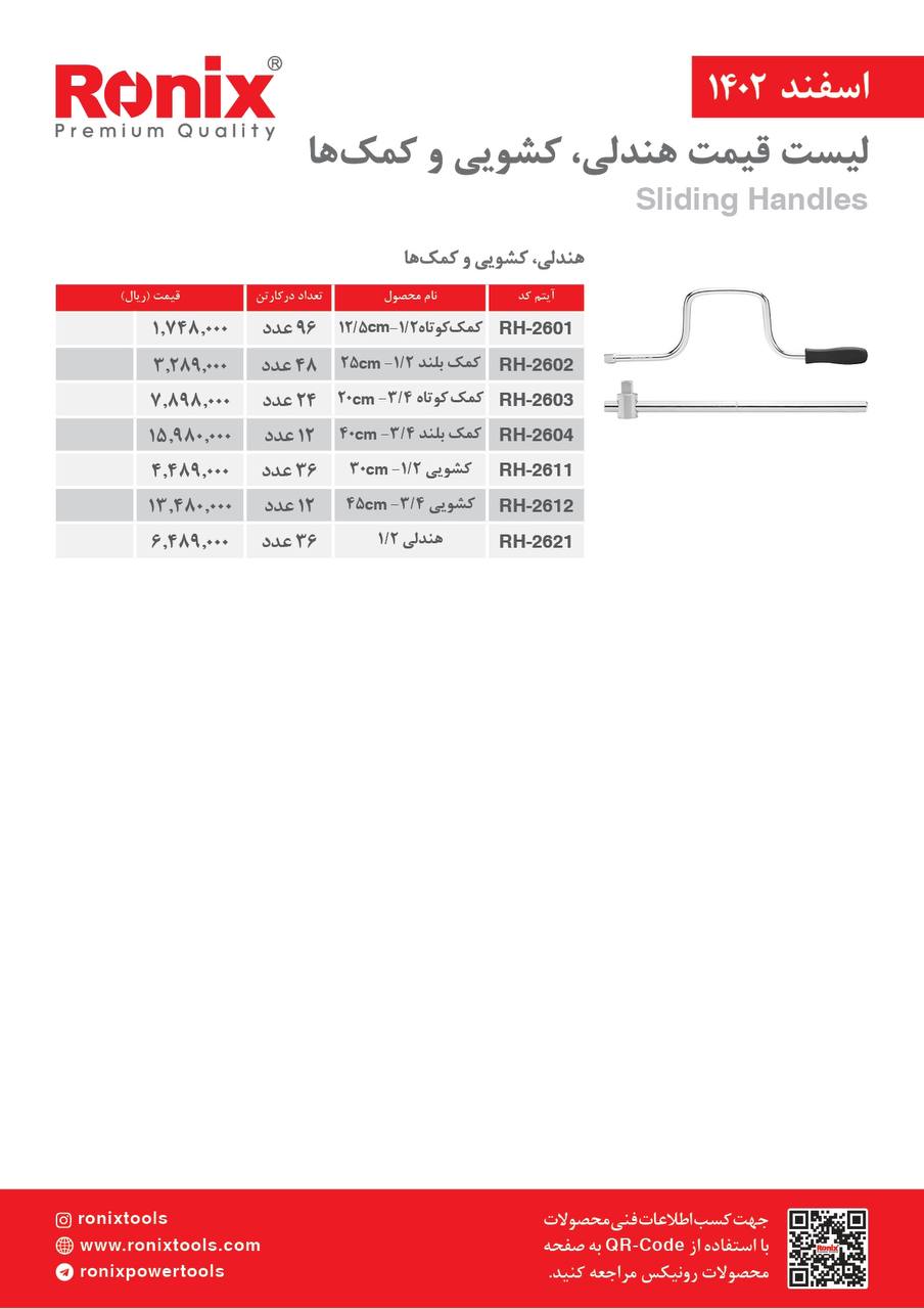 لیست قیمت اسفند ماه ۱۴۰2 رونیکس 