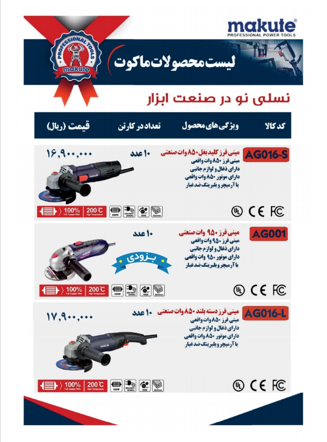 مینی فرزهای حرفه ای و صنعتی برند ماکوت