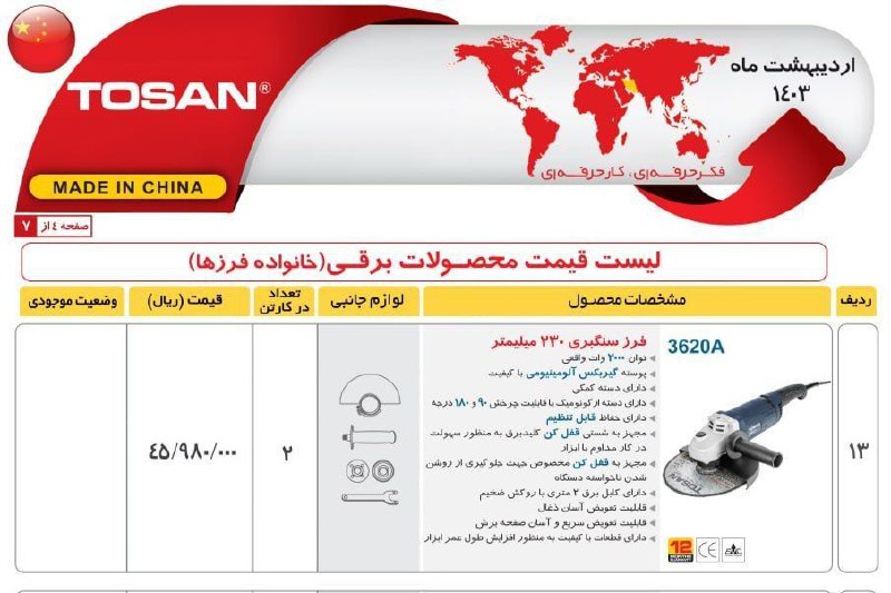 فرز سنگبری۳۶۲۰‌ توسن 
