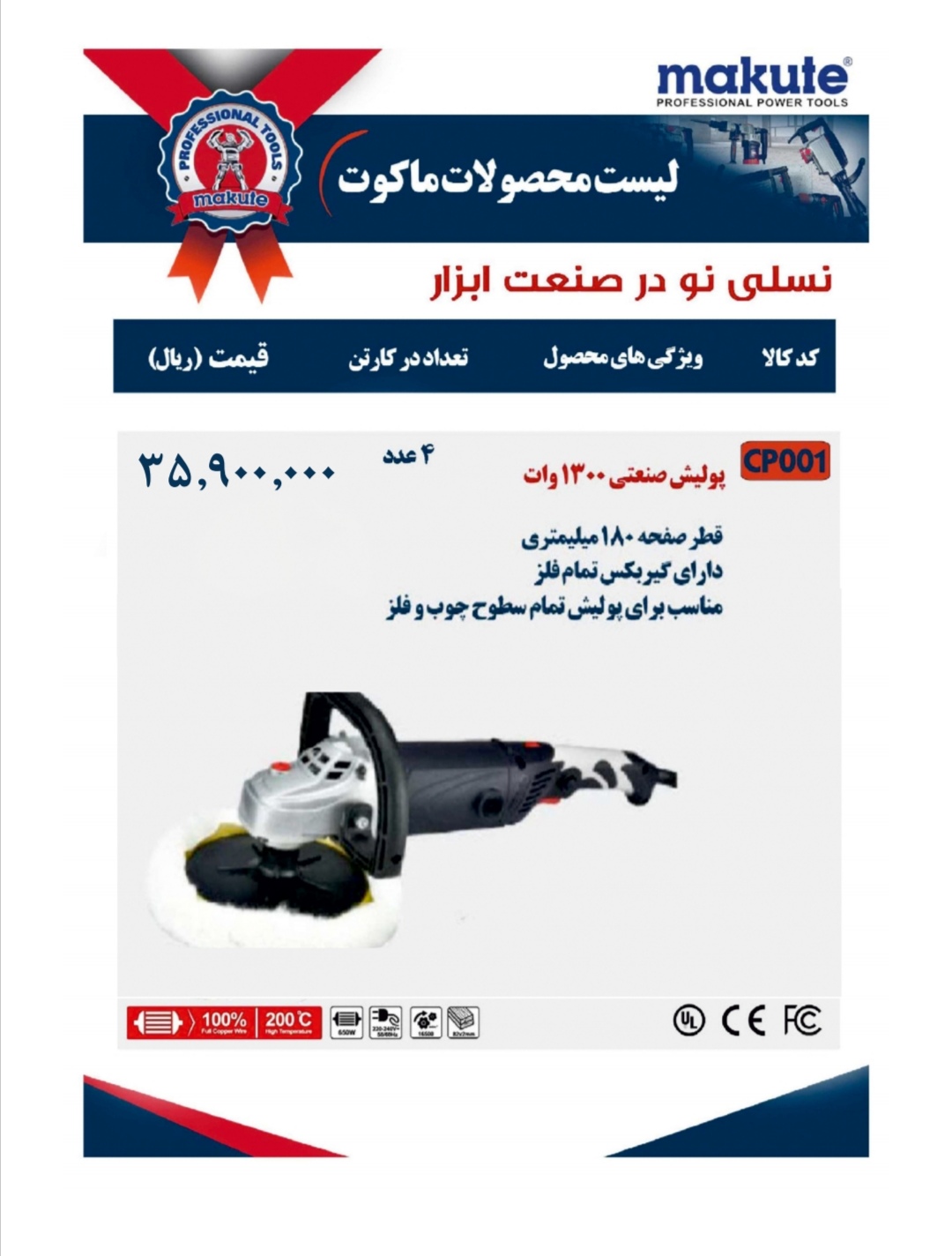 توزیع فرز پولیش صنعتی برند ماکوت 