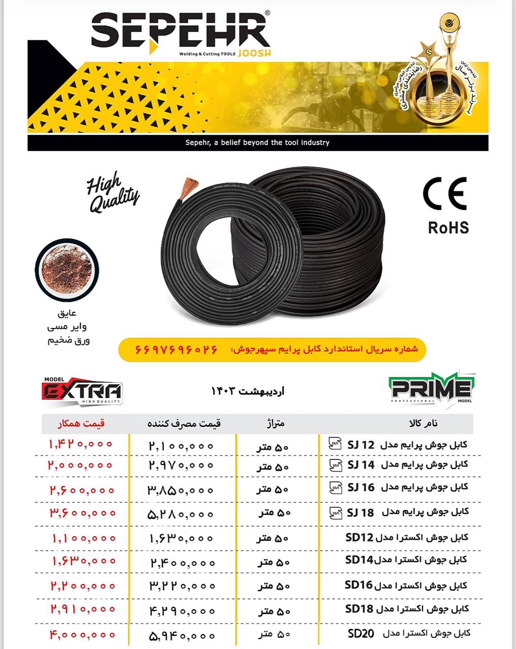 کابل جوش سپر الکتریک