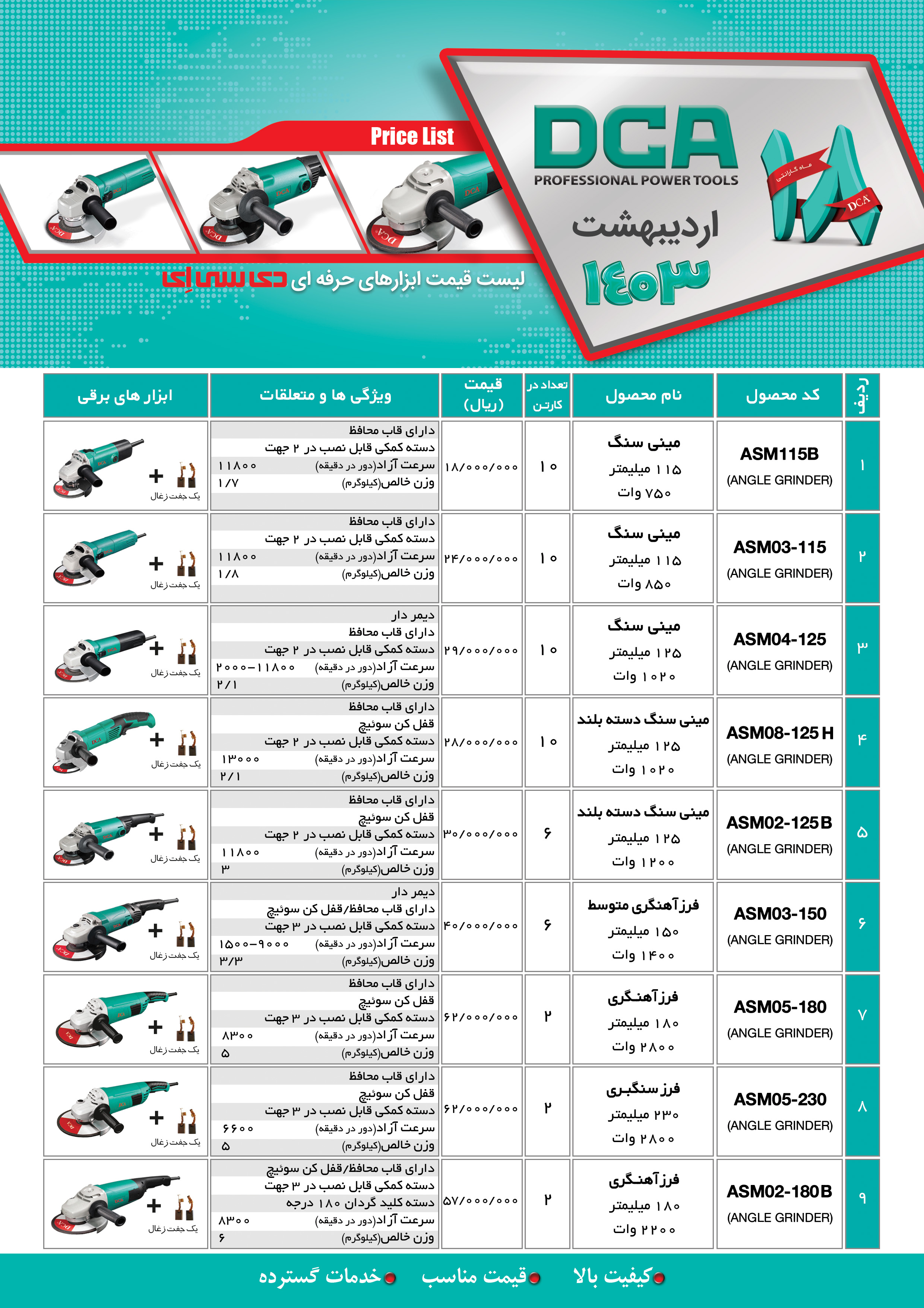 لیست قیمت اردیبهشت 1403