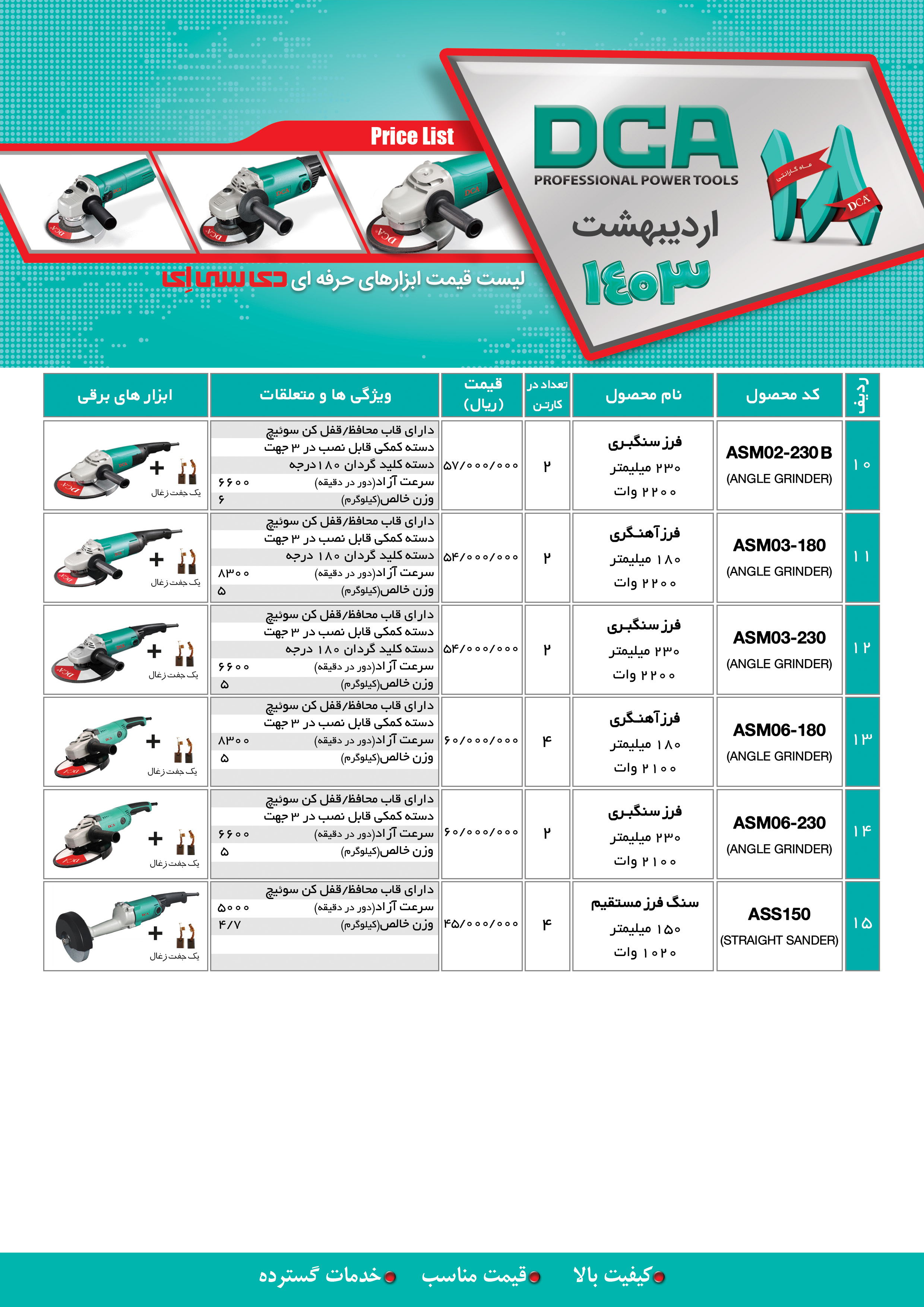 لیست قیمت اردیبهشت 1403