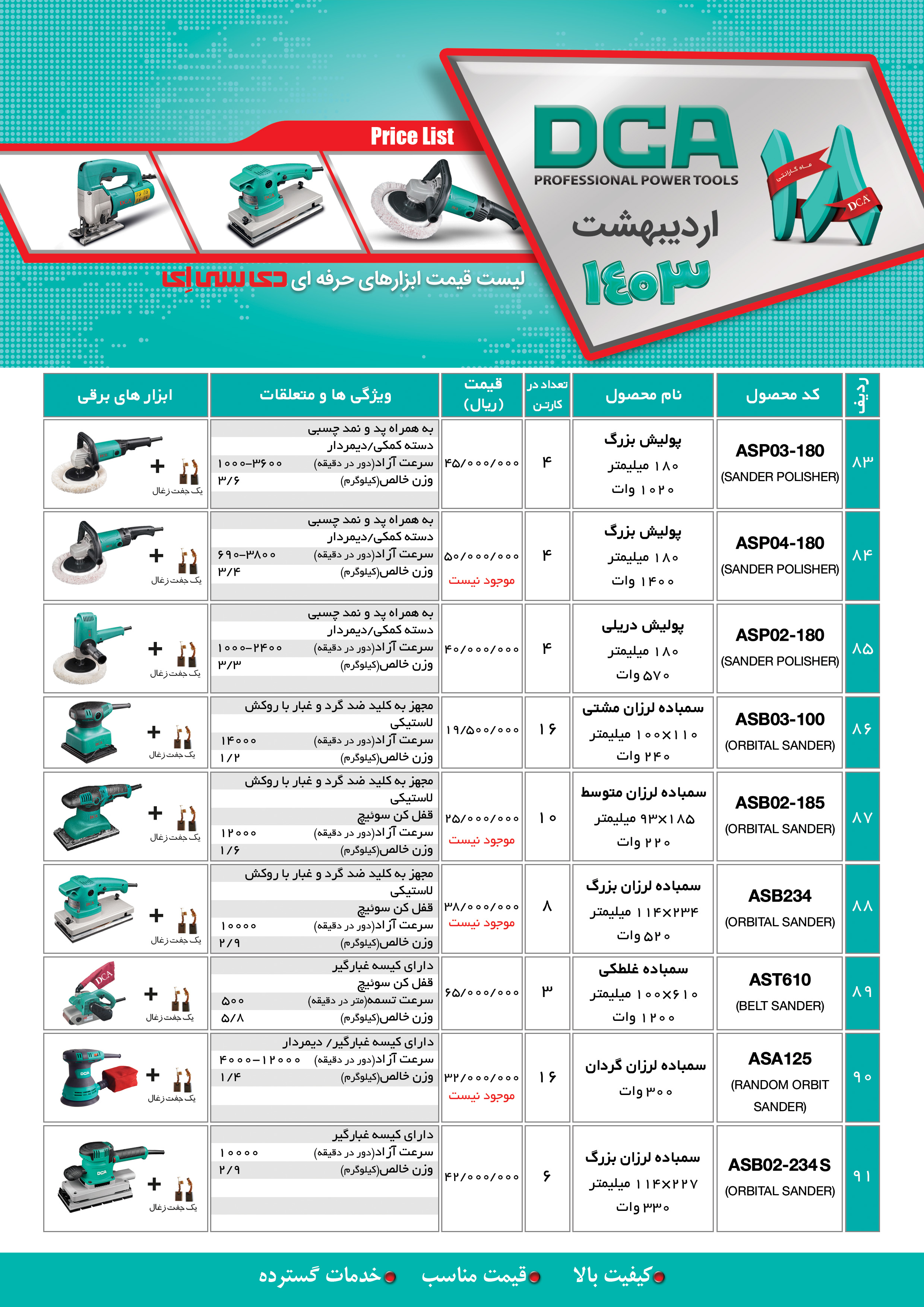 لیست قیمت اردیبهشت 1403