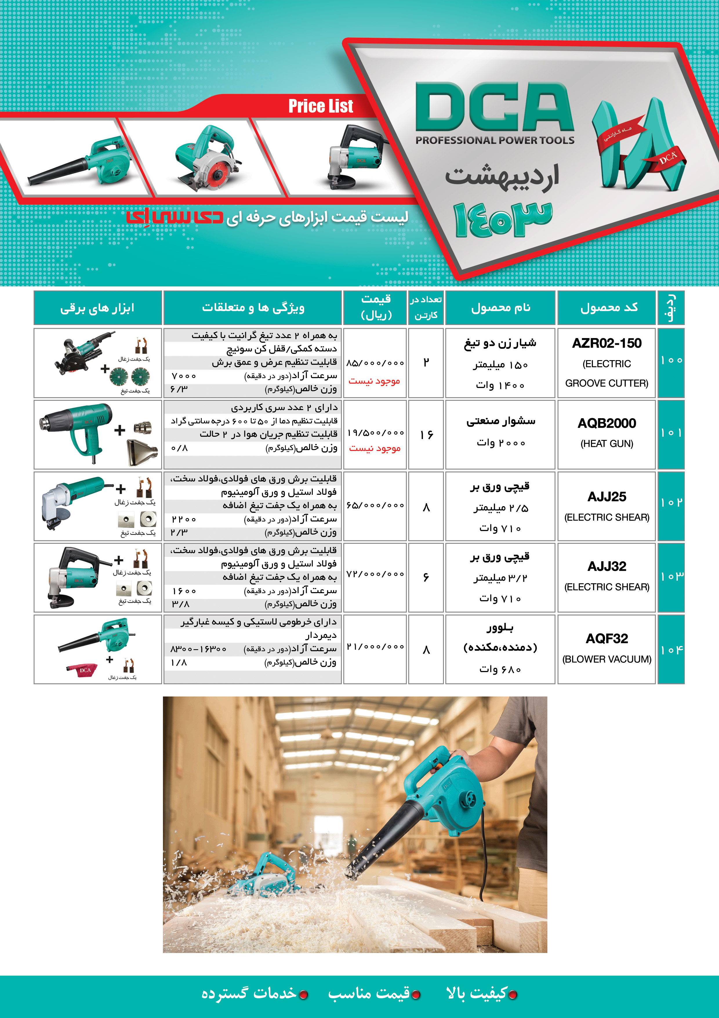 لیست قیمت اردیبهشت 1403