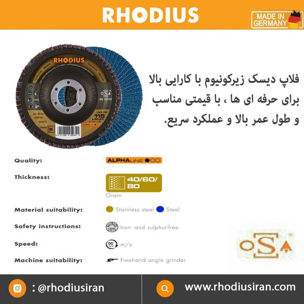 محصولات برش و سایش رودیوس آلمان 
