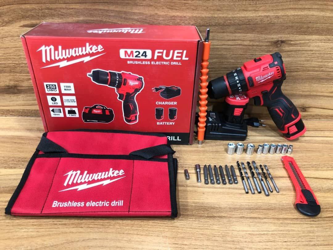 دریل شارژی میلواکی سه نظام فلزی موتور براشلس