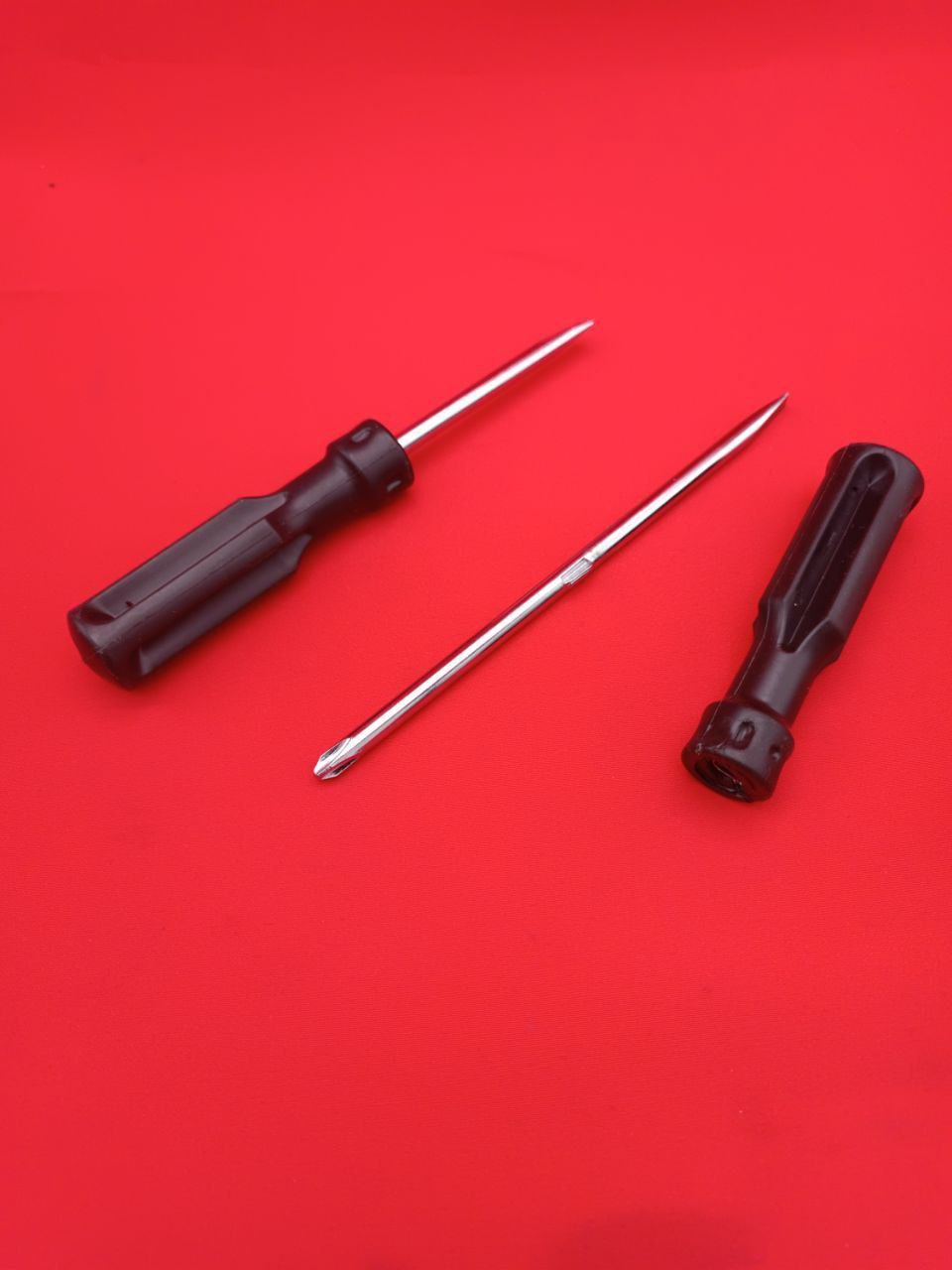 پیچ گوشتی دو طرفه دسته مشکی 