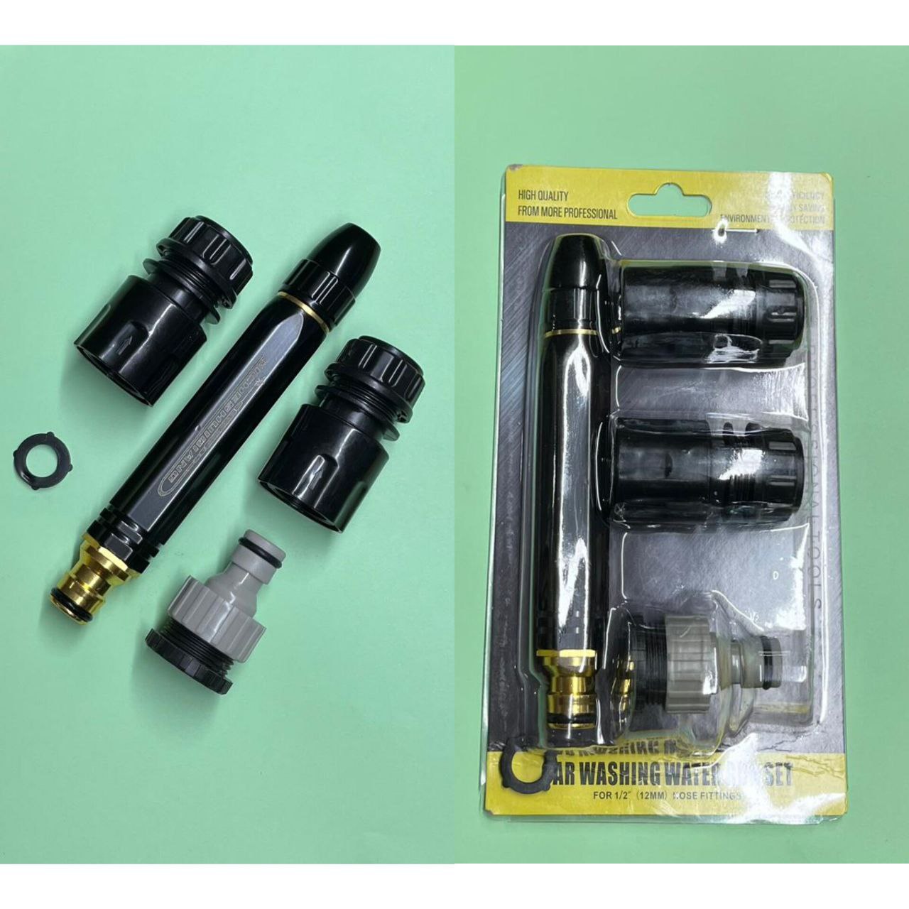 کارواش مشکی پک کامل ۴ تیکه سوپاپ دار