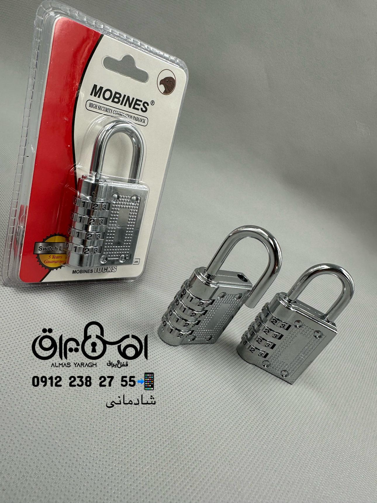  ⭐️قفل اویز رمزدار استیل سایز ۴۰ مبینس⭐️ کیفیت عالی،۴رمز بسته بندی وکیوم کارتن:۱۲۰عدد کانال واتس اپ: