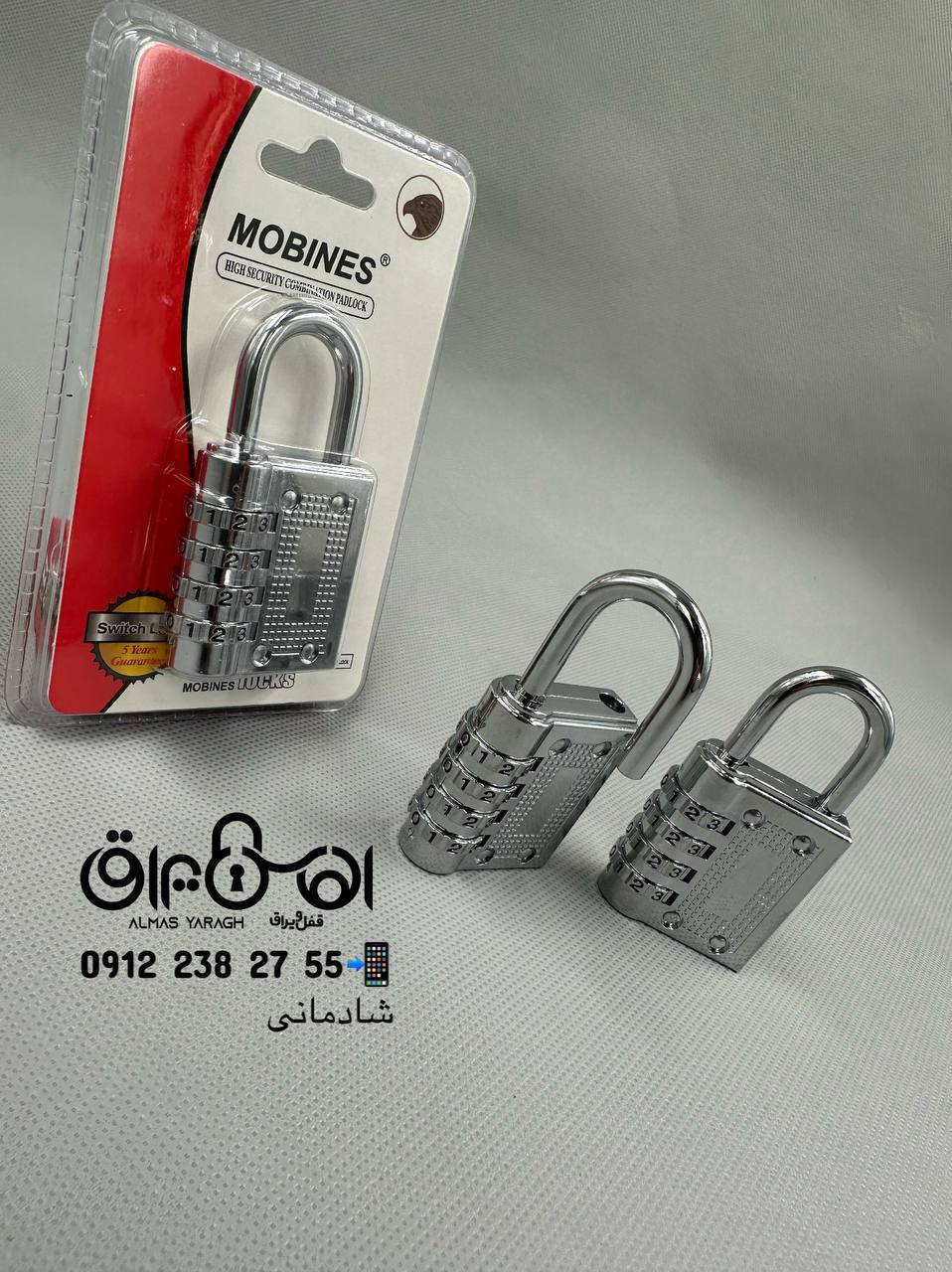 ⭐️قفل اویز رمزدار استیل سایز ۴۰ مبینس⭐️