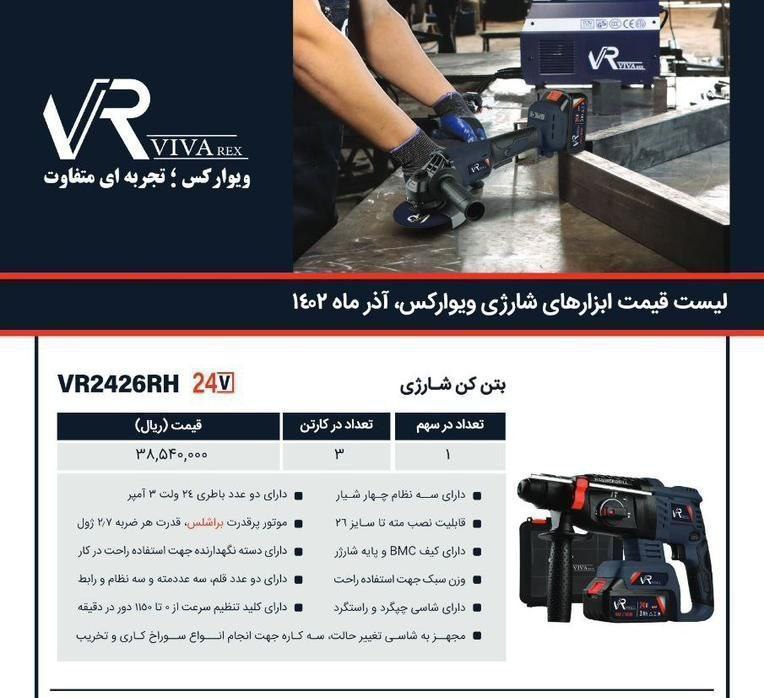 بتن کن شارژی ویوارکس