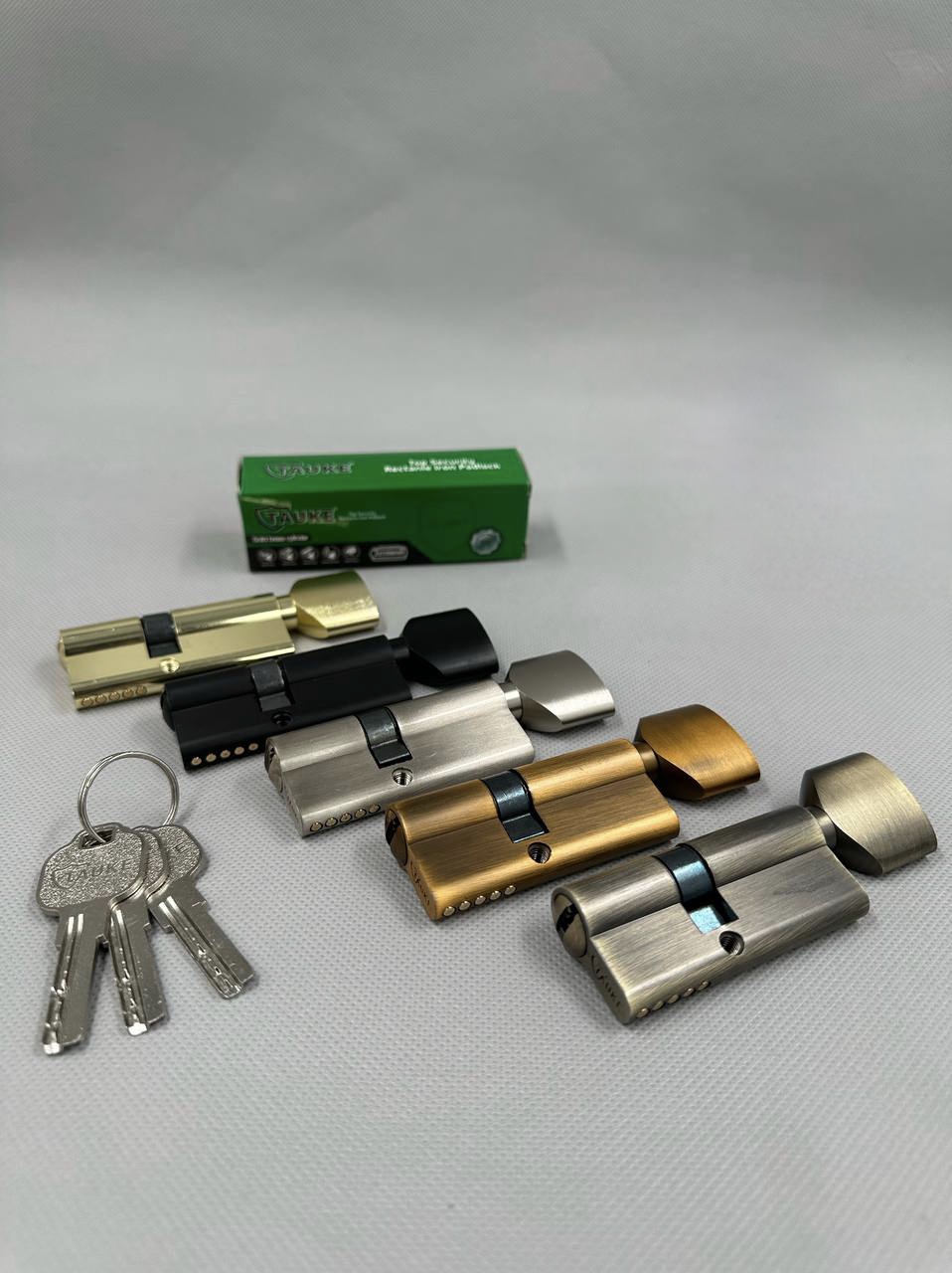 سیلندر آپارتمانی TAUKE ساتن /طلایی /زیتونی /نسکافه ای /مشکی کلید کامپیوتری بلند کیفیت عالی کارتن 160