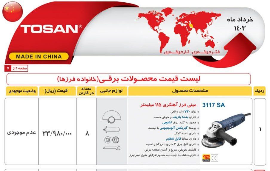 مینی فرز ۳۱۱۷   توسن 