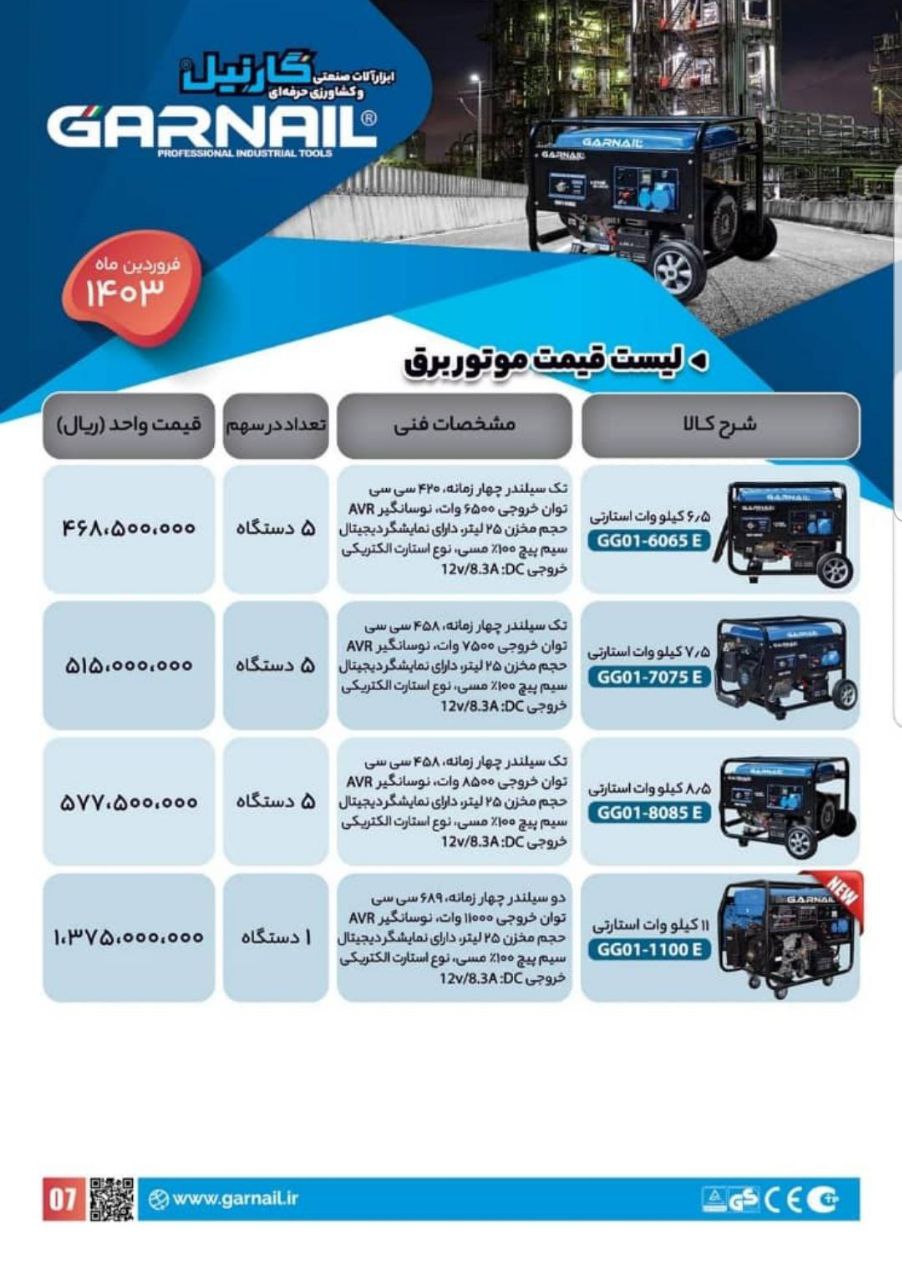 موتور برق های گارنیل