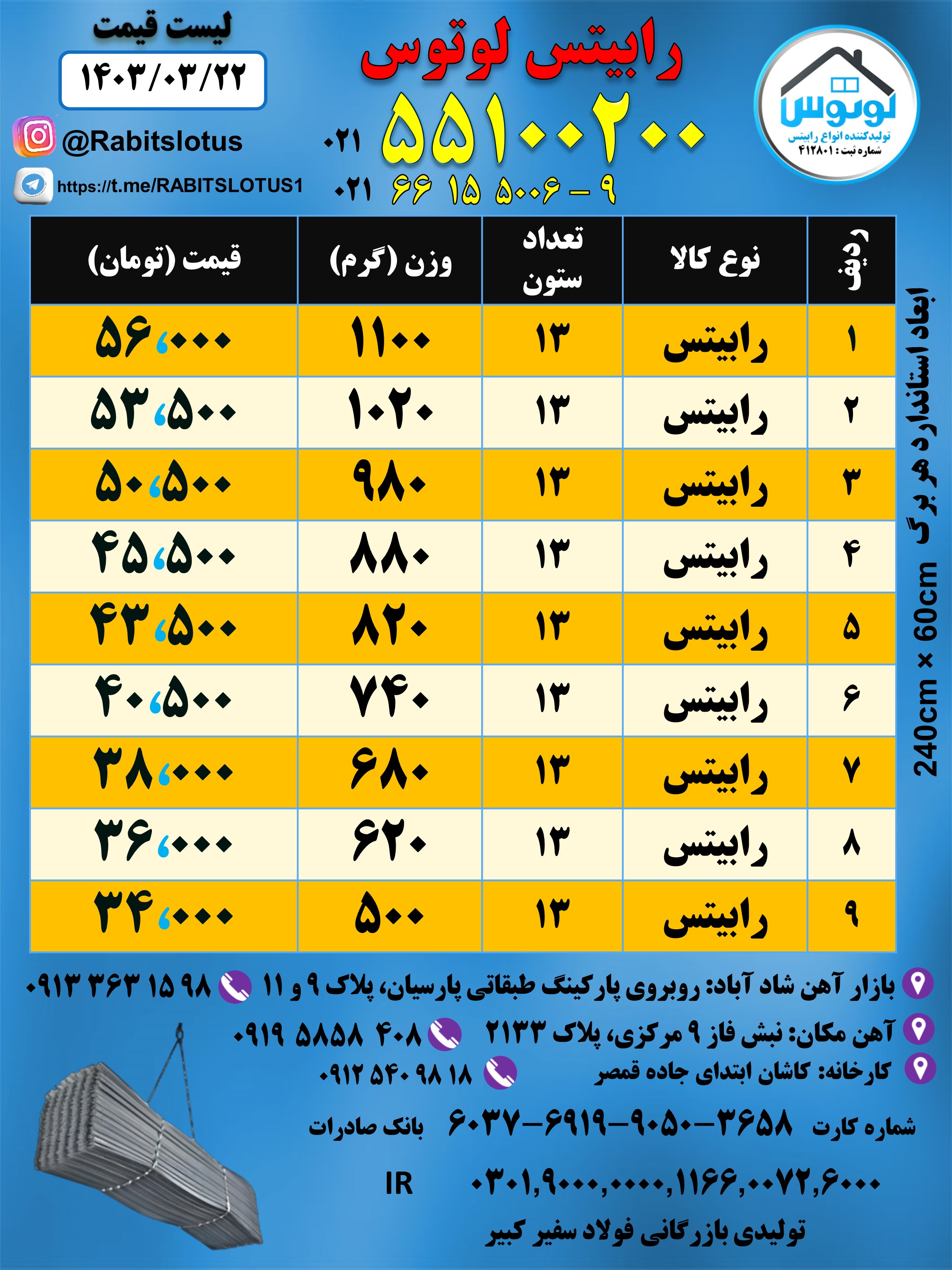 رابیتس 13ستون 