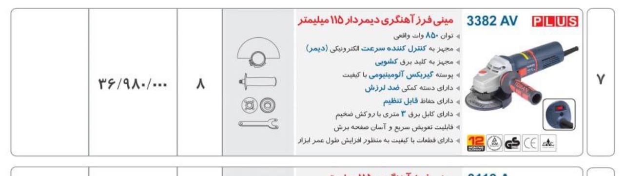 مینی فرز ۳۳۸۲توسن دیمردار