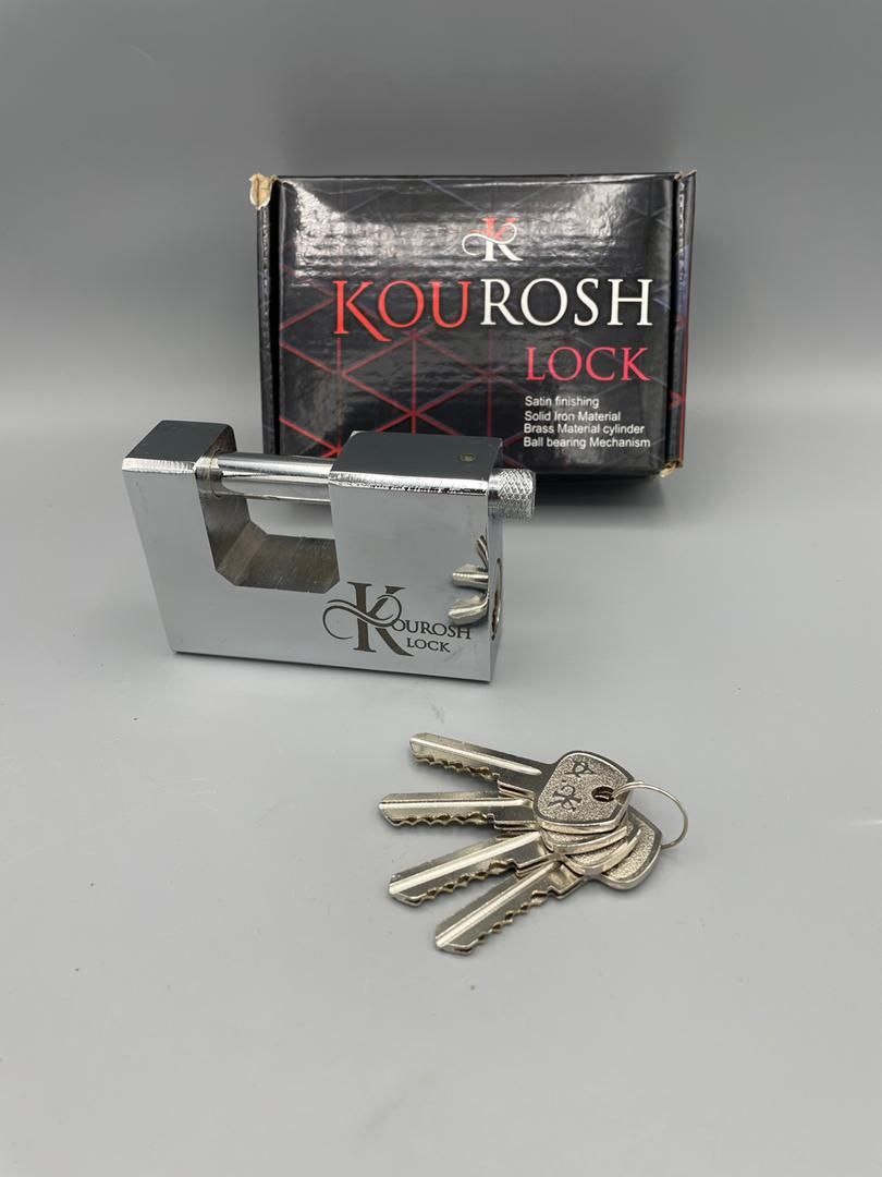 قفل کتابی ۱۰۰۰ فولادی کلید دوشیار کوروش KOUROSH کارتن ۱۲ عدد